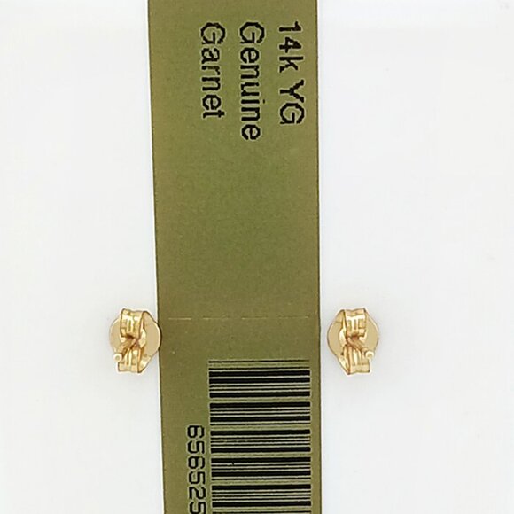 Genuine 2.42 Cts Garnet Stud Earrings 14K Yellow Gold - Picture 5 of 5